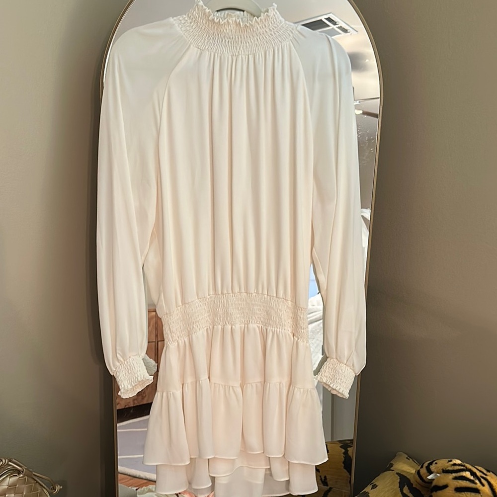 Krisa Cream Long Sleeve Dress